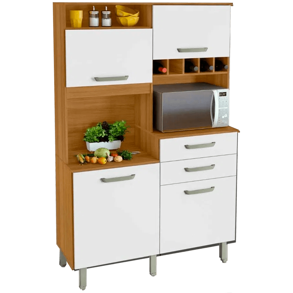 Cozinha-Compacta-Jr-120m-com-4-Portas-e-2-Gavetas---Freijo-Branco