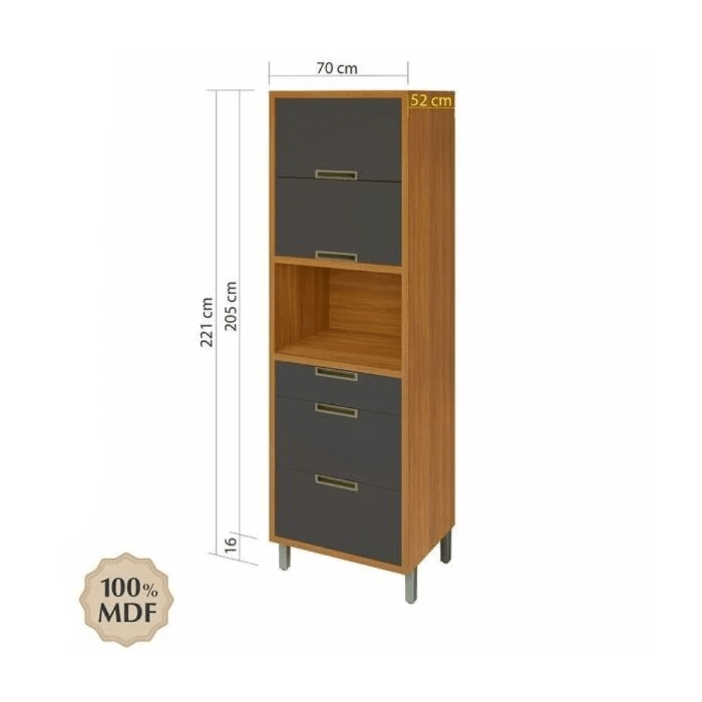 Paneleiro-de-Cozinha-com-Forno-Imperatriz-70cm-2-Portas-e-3-Gavetas-medidas