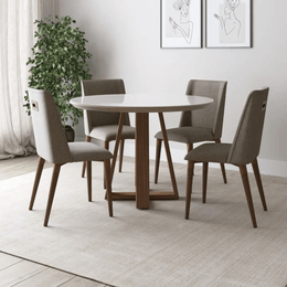 Mesa-de-Jantar-Bennett-115m-Redonda-com-Vidro-Natural-Off-White-Gloss