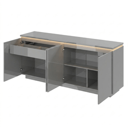 buffet-aparador-luminus-184cm-4-portas-1-gaveta-led-cinza-cinza